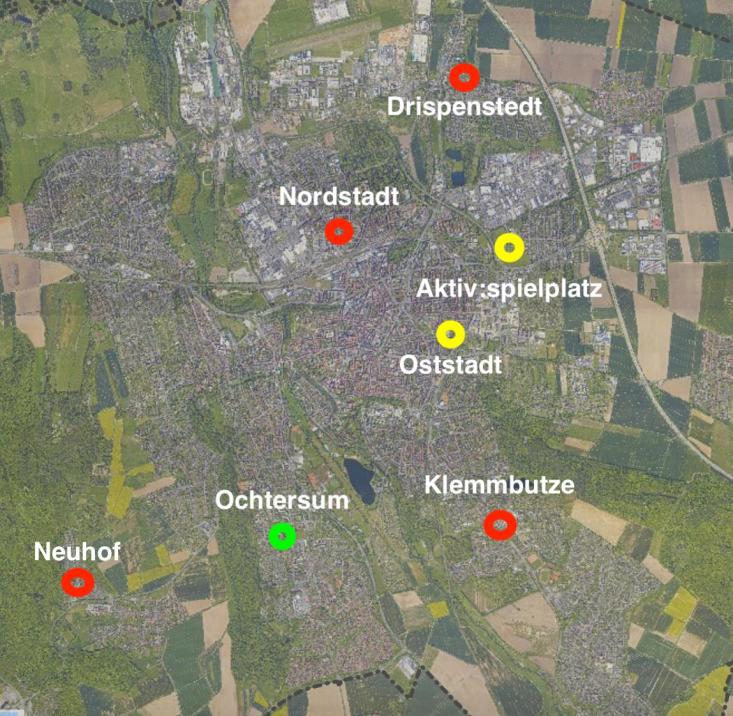 Aufnahme der Stadtteile